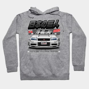 NISSAN SKYLINE GTR-R34(FRONT-WHITE) Hoodie